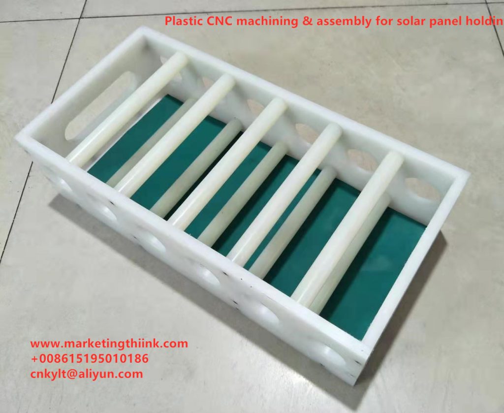 CNC machined plastic parts and assembly for solar panel holding