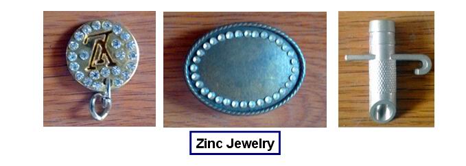 Zinc Zn Zamak jewelry